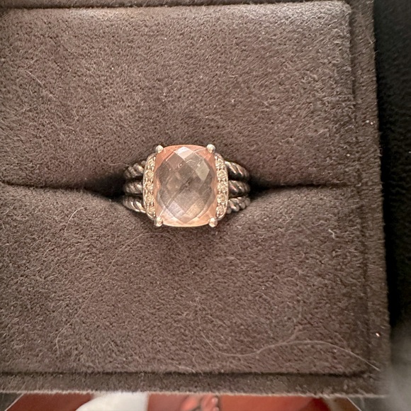 David Yurman Petite Wheaton Morganite ring 10mm - Picture 1 of 7